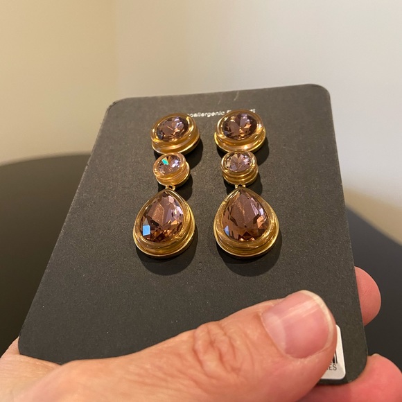 NWT J. Crew triple stone drop statement earrings - Picture 10 of 16